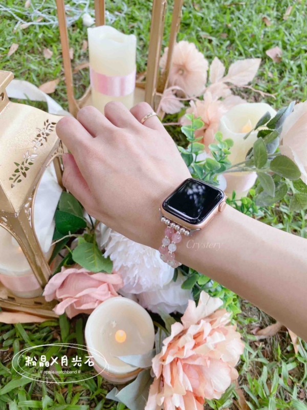 ❣️輕柔甜心 | Apple watch 水晶錶帶 | 粉晶 ✕ 藍月光石：圖片 3