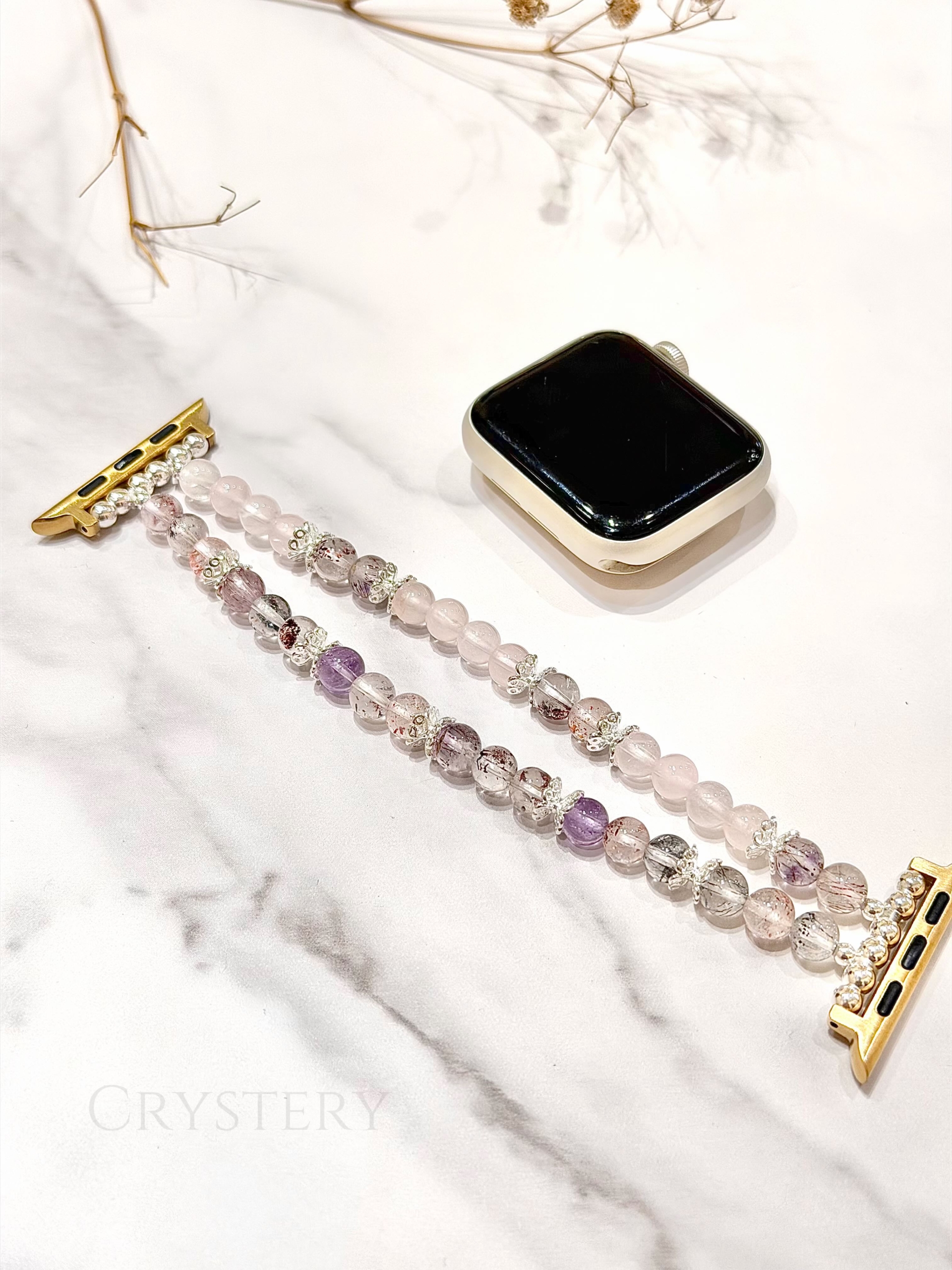 ❣️Apple-watch-水晶錶帶-彩超七✖️粉晶:圖片 4