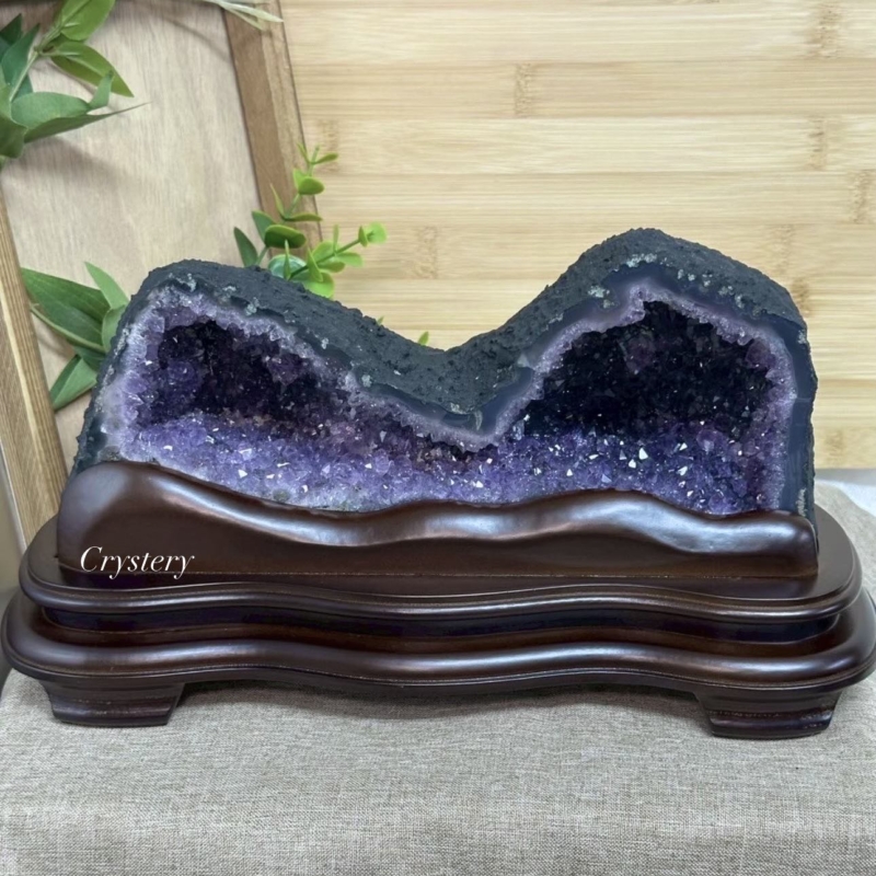 家中必備！聚財納氣-紫水晶洞E款