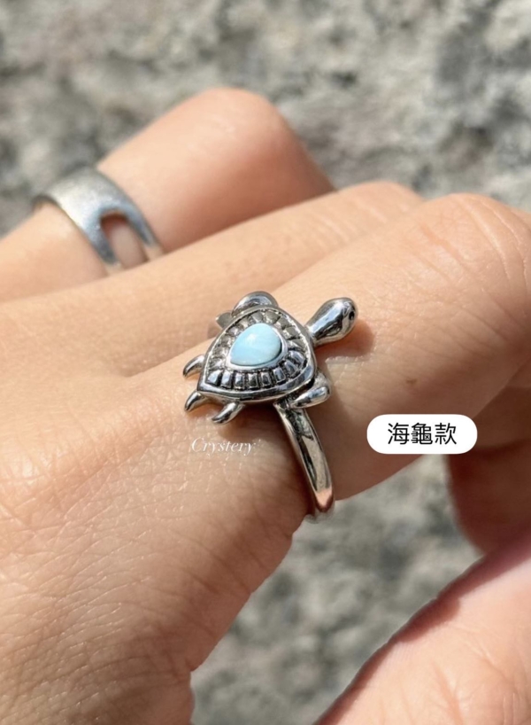 《拉利馬海紋石純銀戒指》：圖片 3