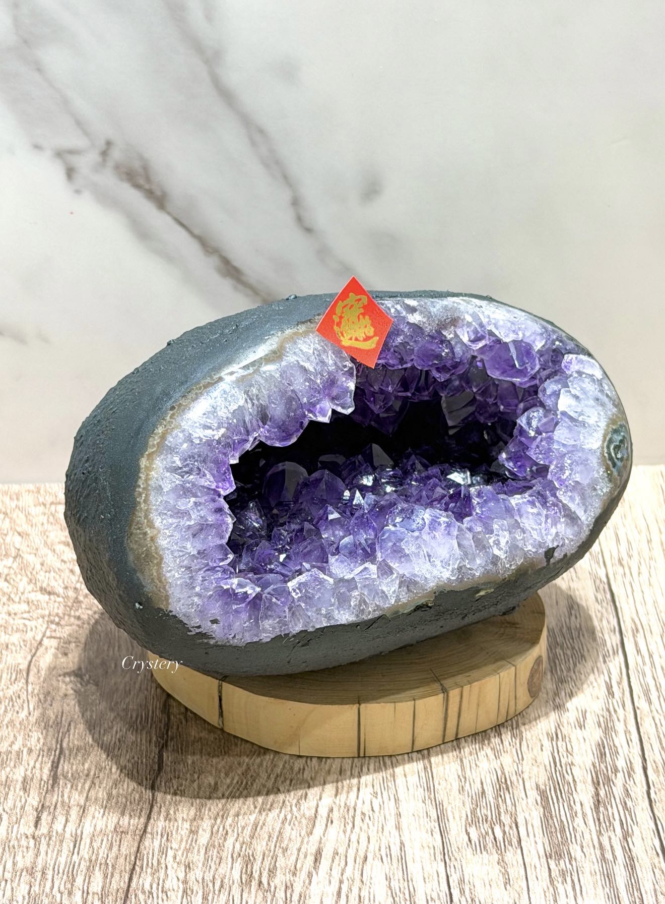 聚財納氣✨正能量擺件 迷你紫晶洞A9:圖片 3