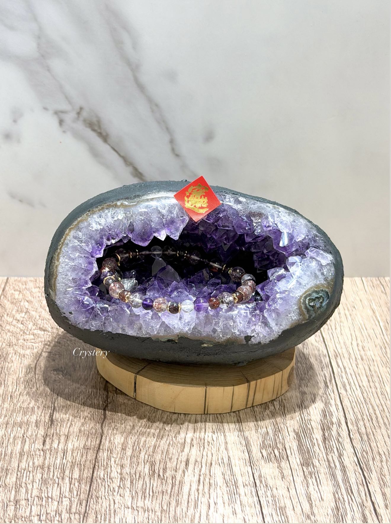 聚財納氣✨正能量擺件 迷你紫晶洞A9:圖片 4