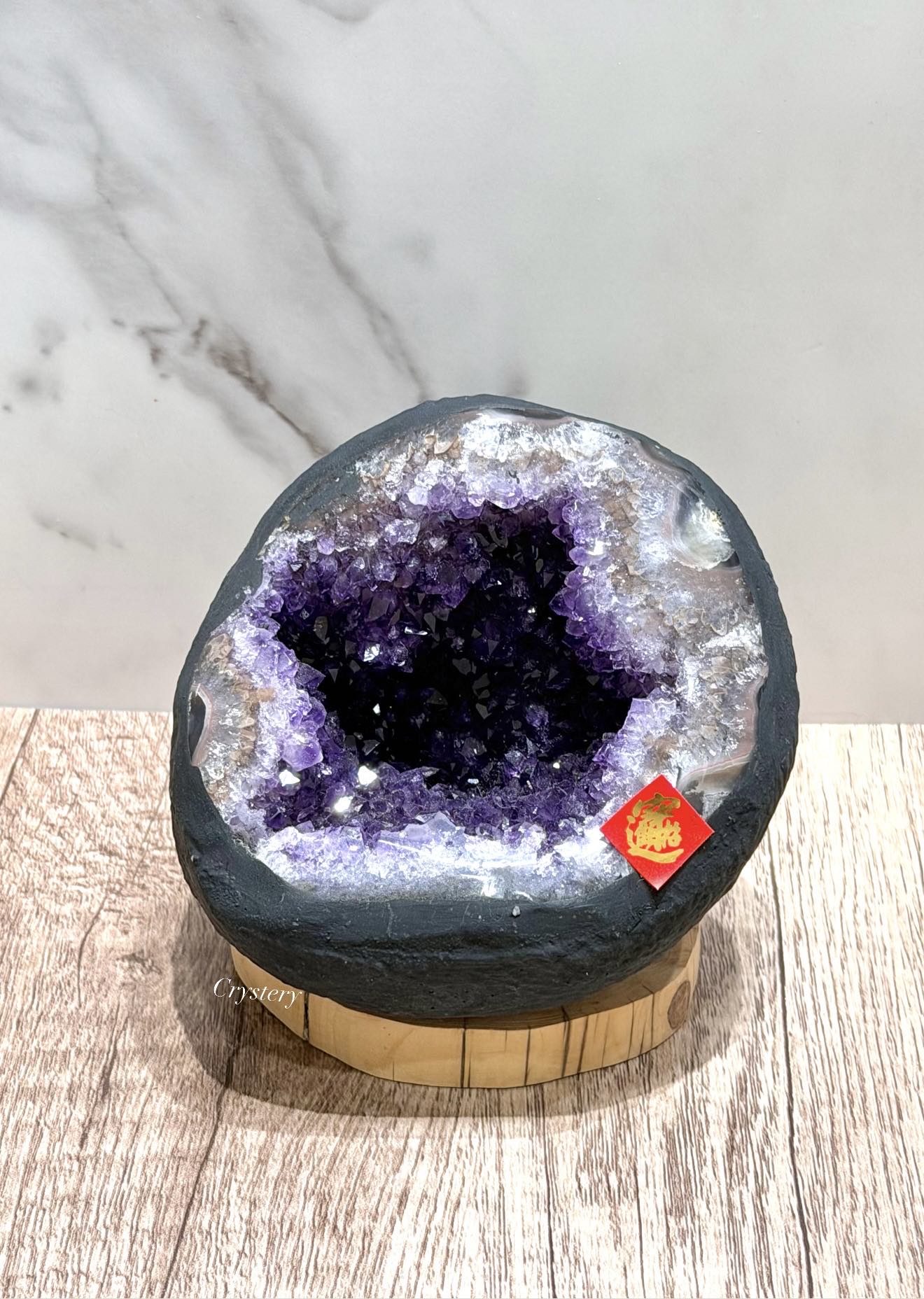 聚財納氣✨正能量擺件 迷你紫晶洞A8:圖片 2