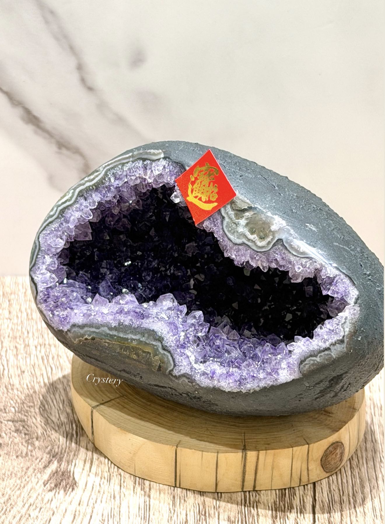 聚財納氣✨正能量擺件 迷你紫晶洞A13:圖片 2
