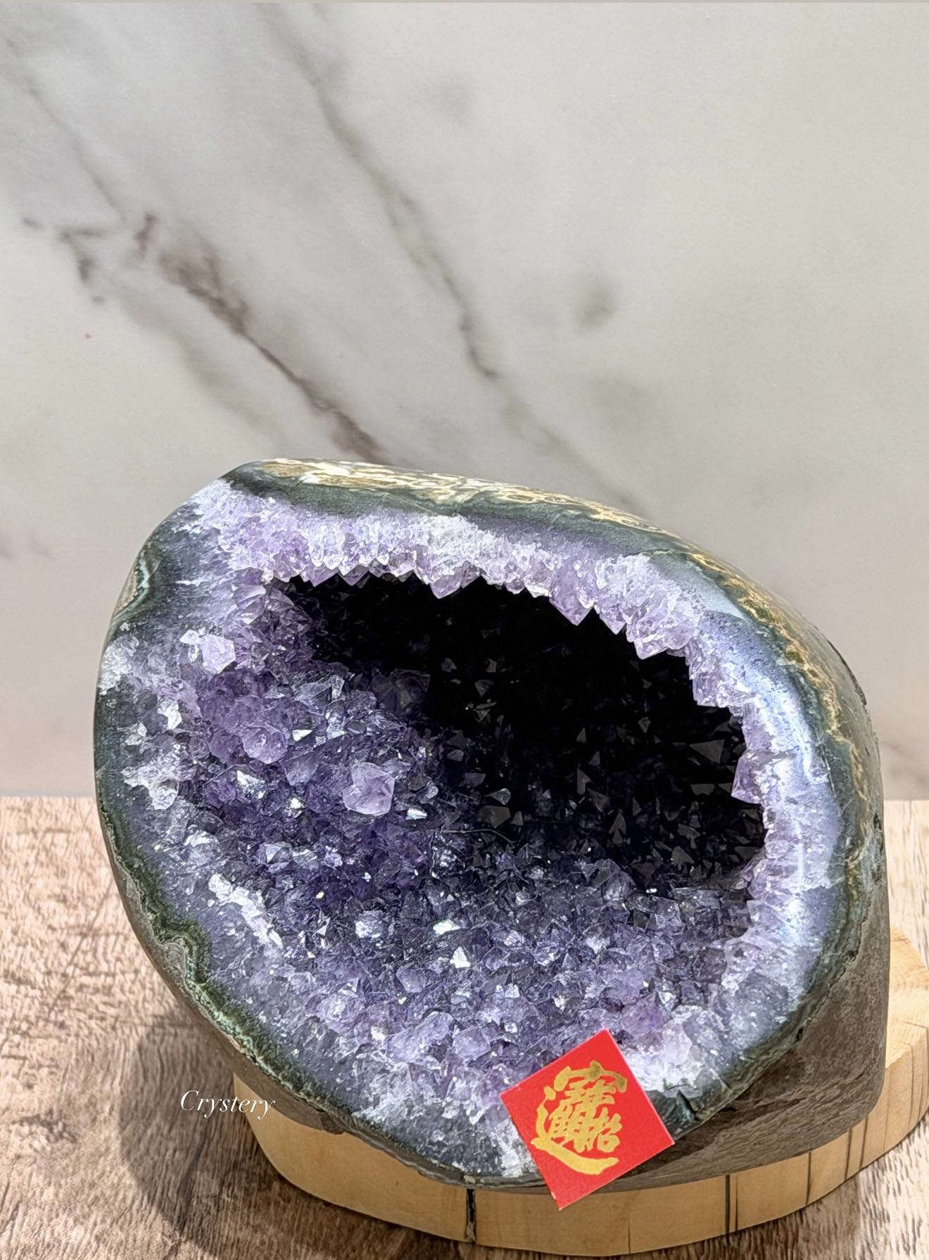 聚財納氣✨正能量擺件 迷你原皮紫晶洞A16:圖片 3