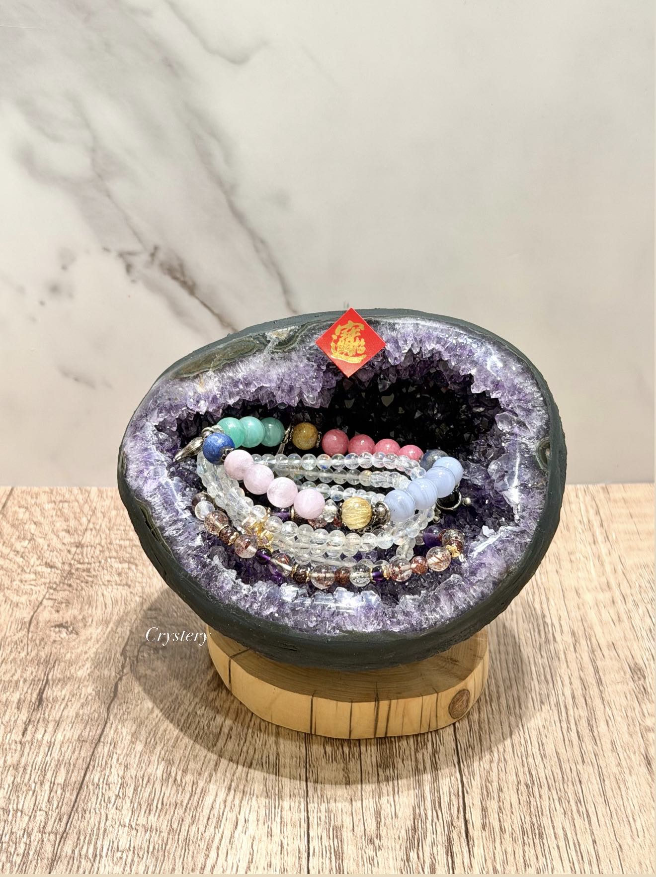 聚財納氣✨正能量擺件 迷你紫晶洞A19:圖片 4