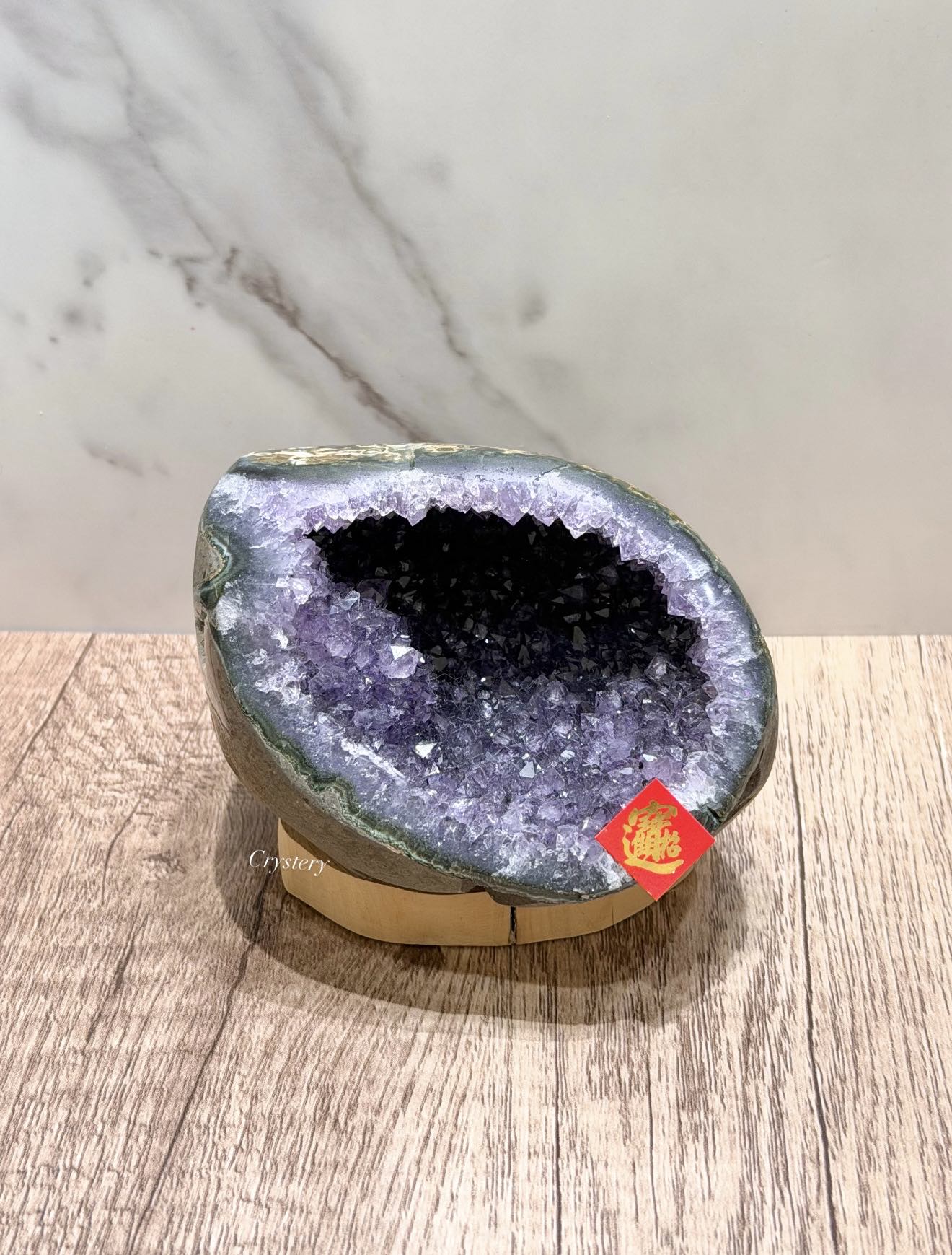 聚財納氣✨正能量擺件 迷你原皮紫晶洞A16