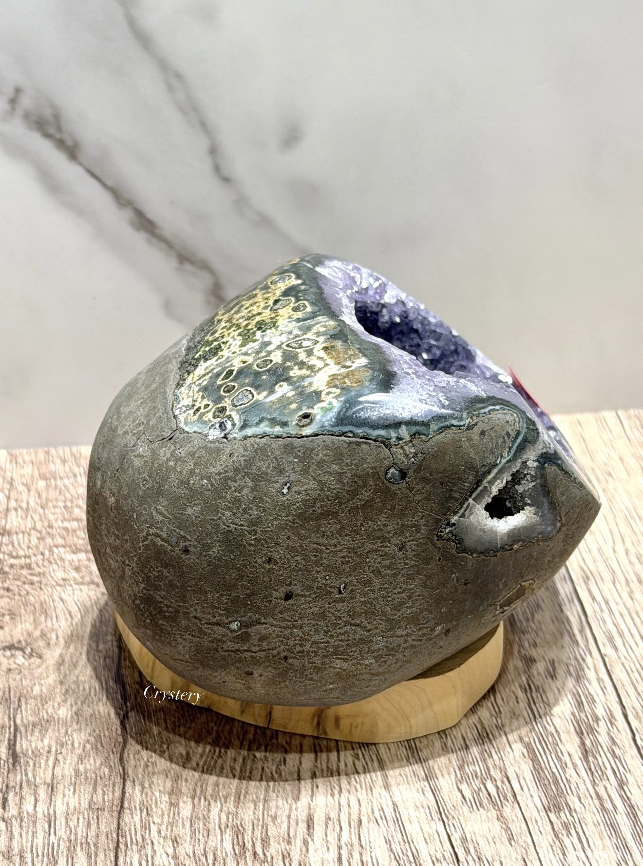 聚財納氣✨正能量擺件 迷你原皮紫晶洞A16:圖片 5