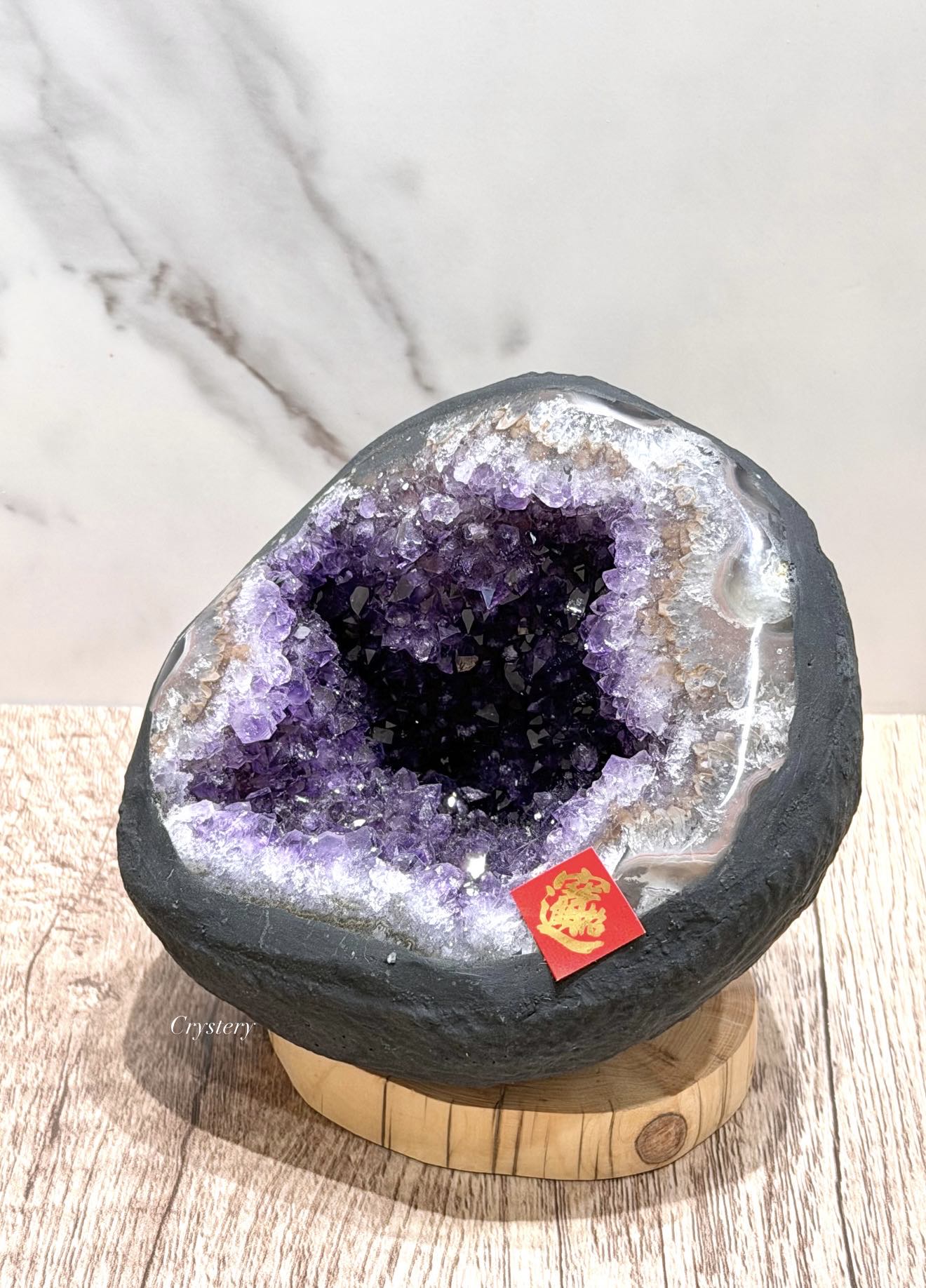 聚財納氣✨正能量擺件 迷你紫晶洞A8:圖片 4