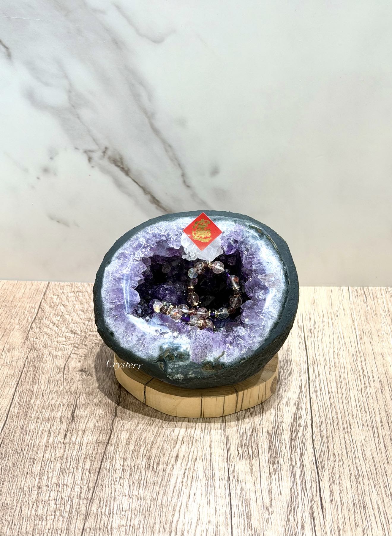 聚財納氣✨正能量擺件 迷你紫晶洞A10:圖片 4