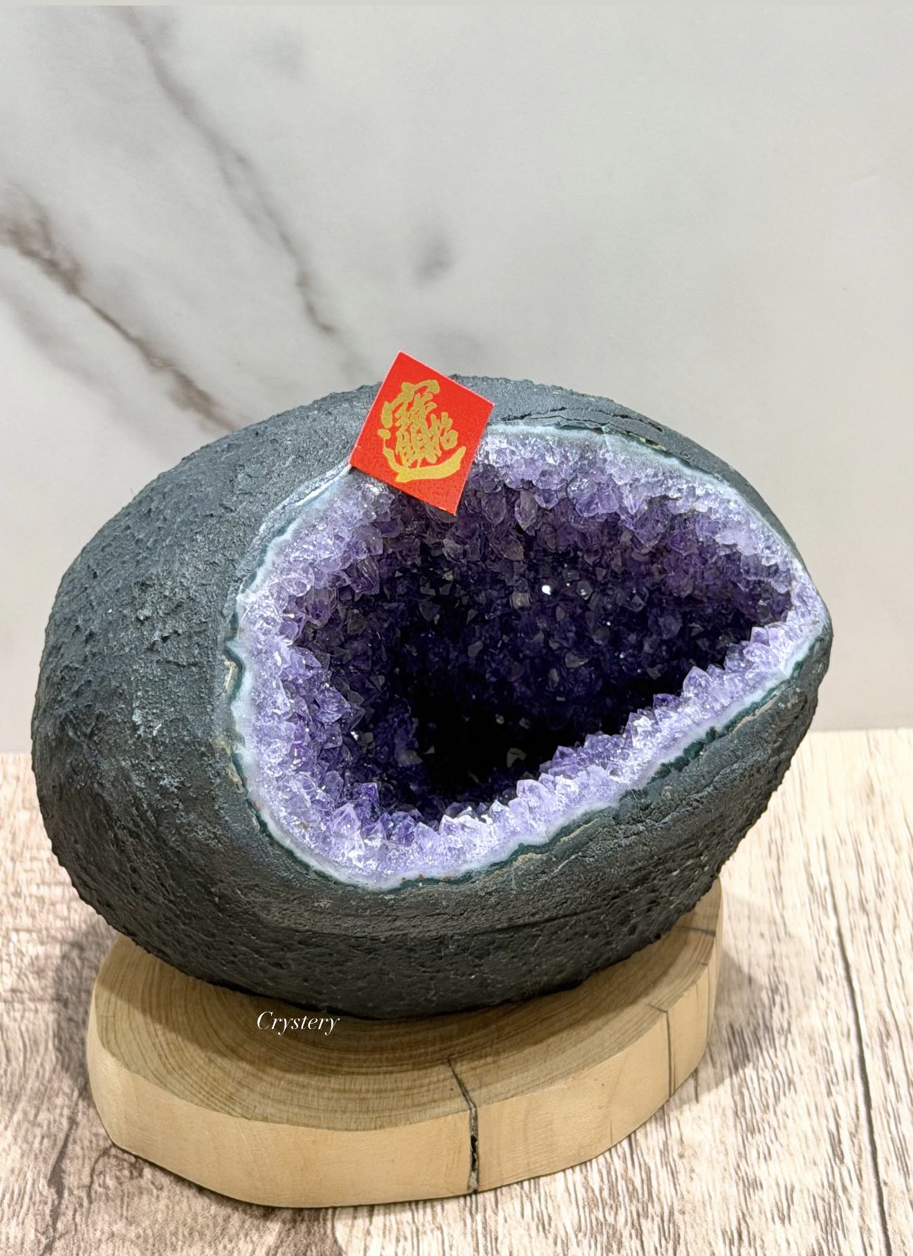 聚財納氣✨正能量擺件 迷你紫晶洞A14:圖片 3