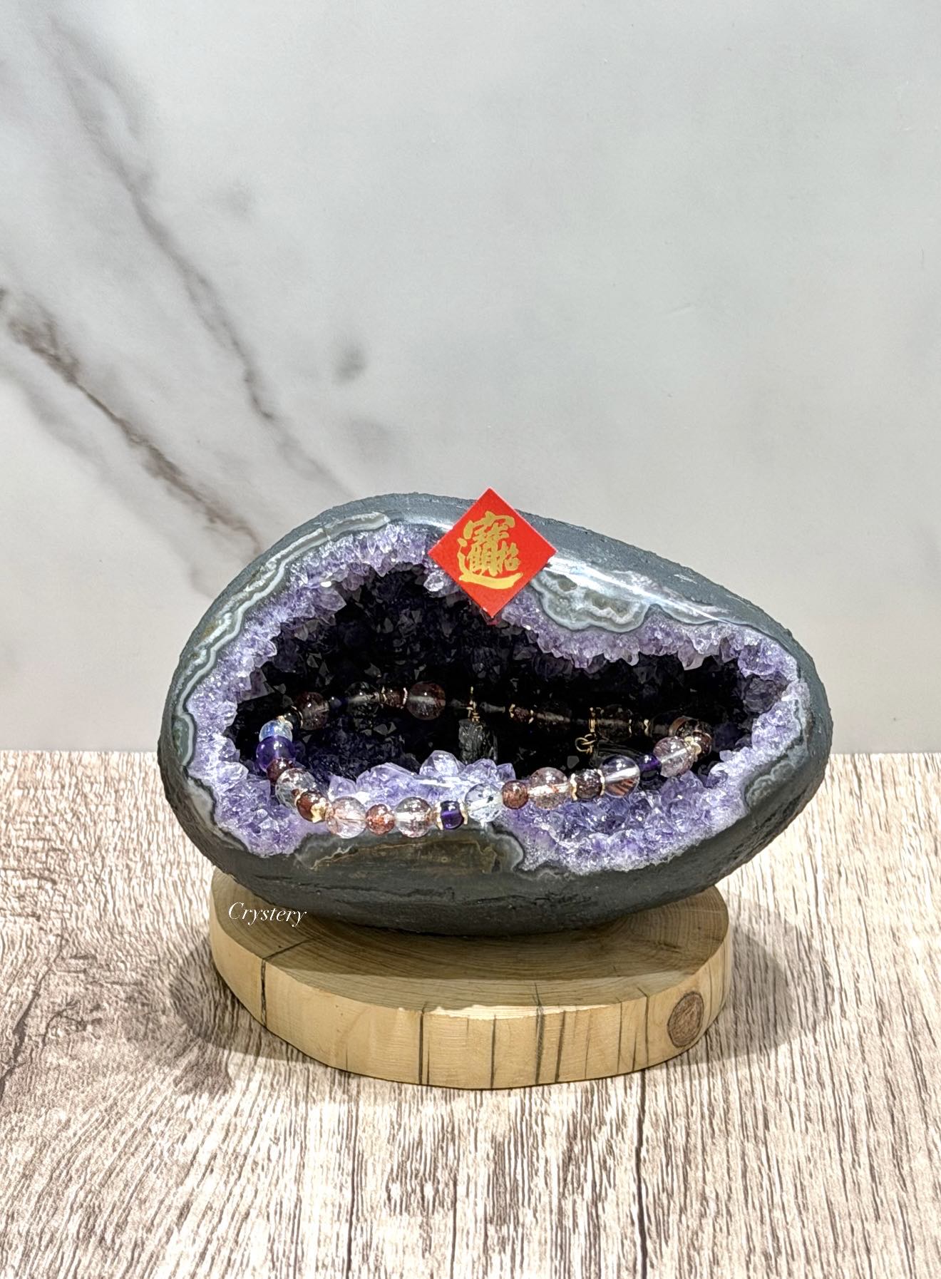 聚財納氣✨正能量擺件 迷你紫晶洞A13:圖片 4