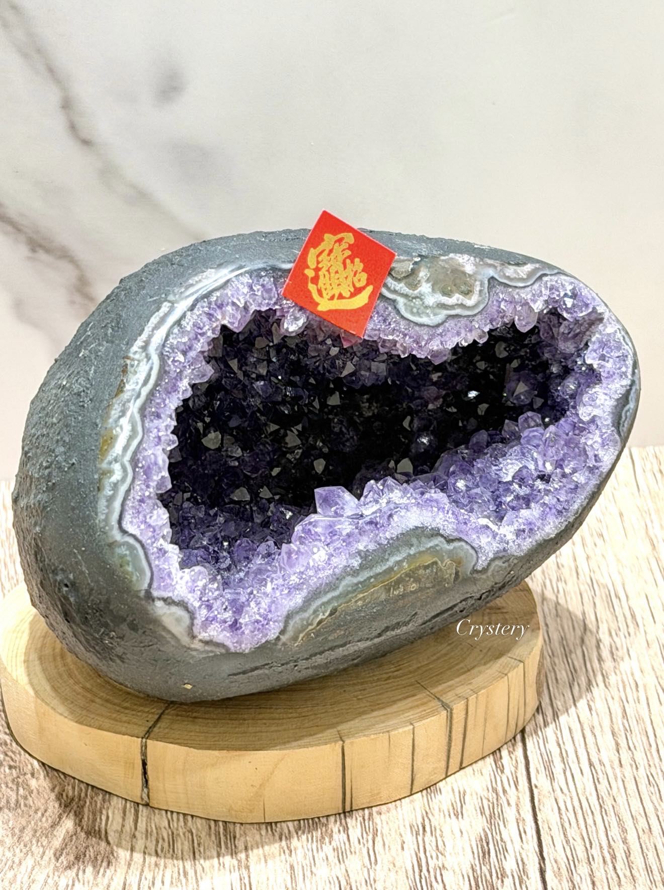 聚財納氣✨正能量擺件 迷你紫晶洞A13:圖片 3