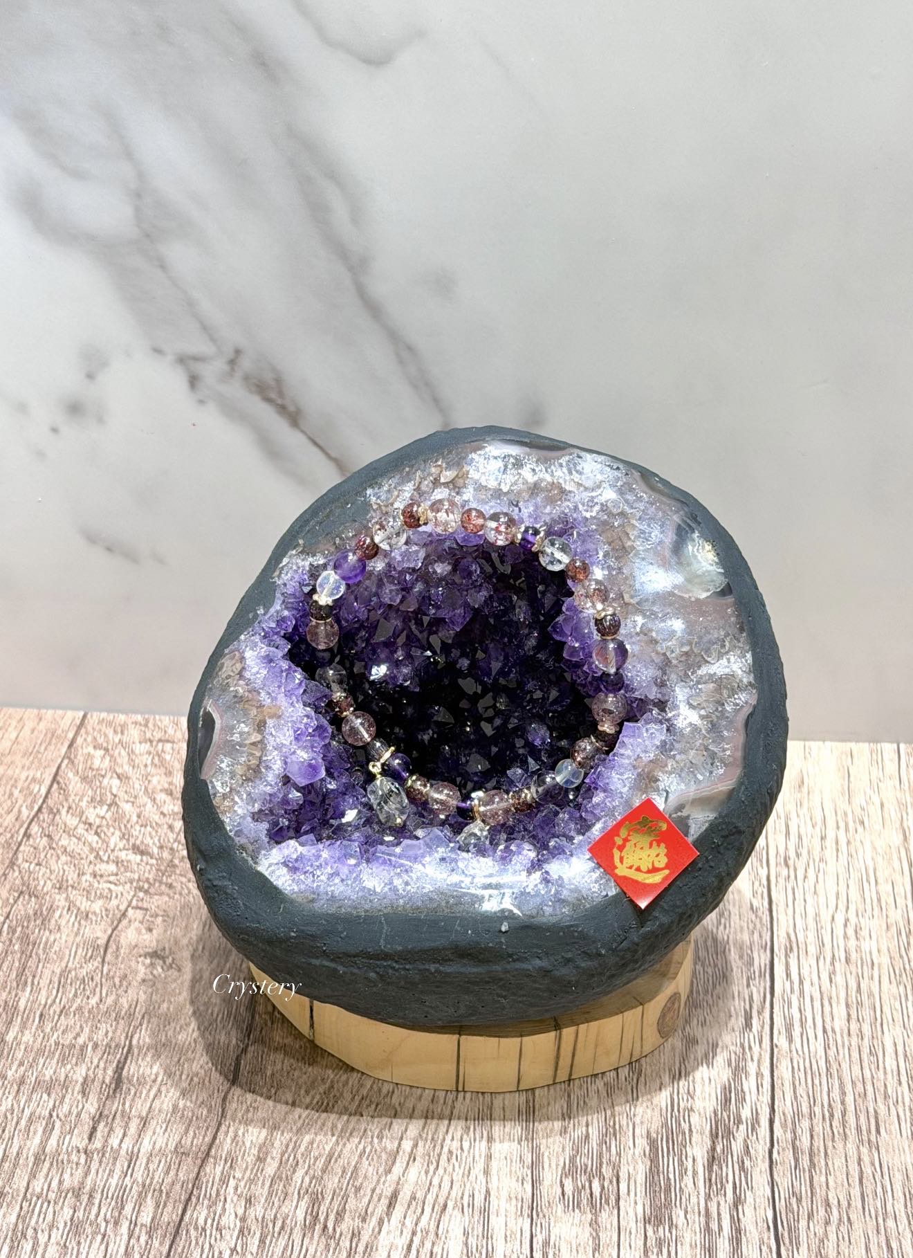 聚財納氣✨正能量擺件 迷你紫晶洞A8:圖片 5
